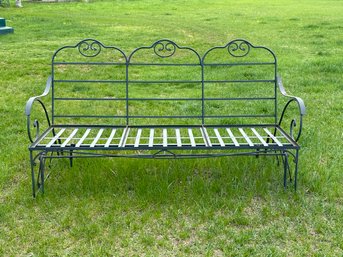 A Three-Seat Metal Glider Bench