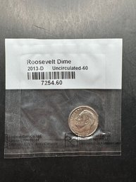2013-D Uncirculated Roosevelt Dime In Littleton Package