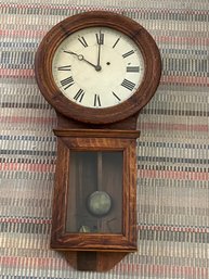 Chelsea Clock Co 'Pendulum No. 1'Wall Clock With Oak Case - Made In Boston