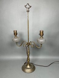 Antique Double Arm Brass Lamp