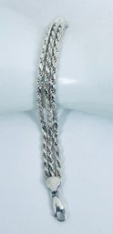 ITALIAN 3 STRAND BRIGHT CUT TWISTED ROPE BRACELET