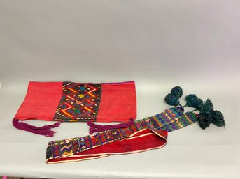 2 Pieces Of Colorful Guatemalan Cloth Items