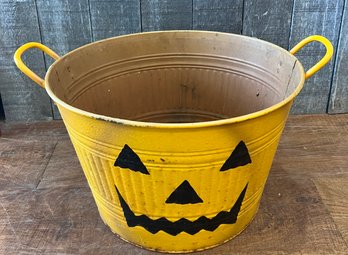 Halloween Pumpkin Metal Bucket