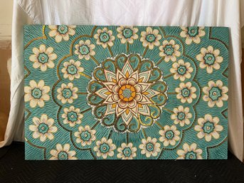 Heavy Turquoise Wooden Wall Art Frame