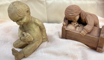 Vintage Figurines - Little SITTING BOY And Fannykids Bundle Of Joy