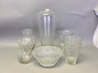 Lot Of Clear Glass Vases