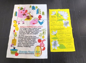 2 Mid-century Modern Tea Towels Vera