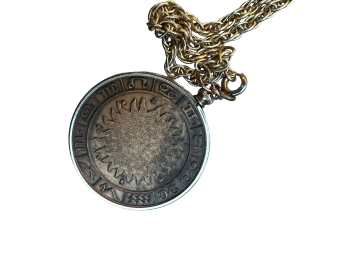 Vintage Inspired Aquarius Astrology Coin Pendant Necklace