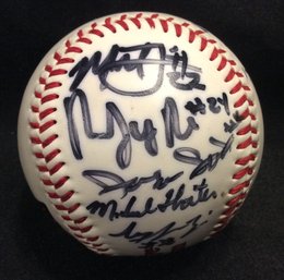 Baseball Autographed By Several ESPN Commentators - K