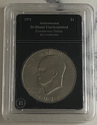 Authenticated Brilliant Uncirculated Eisenhower Dollar- 1971