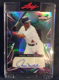 2023 Leaf Vibrance Paul Molitor Autograph Card 5/5 - K