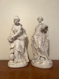 Incredible Pair Of White Decorative Figurines