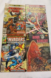 Vintage Comic Book Lot With Capt Marvel Fantastic Four Etc