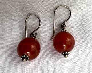 Carnelian Bead Earrings