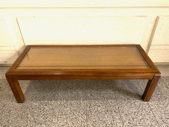 Vintage Solid Wood Glass Top Coffee Table