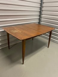 Vintage Danish Modern Dining Table With Leaf