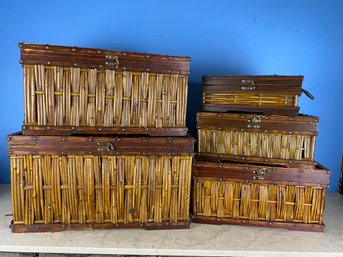 Vintage Wicker Box And Lid Collection