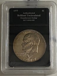 Authenticated Brilliant Uncirculated Eisenhower Dollar- 1977