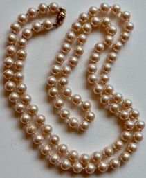 Vintage Monet Long Faux Pearl Necklace