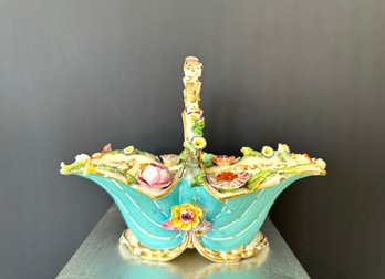 Porcelain Basket With Elaborate Florets