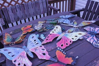 Hanging Metal Butterflies And Dragonflies  Large Lot ( 12)