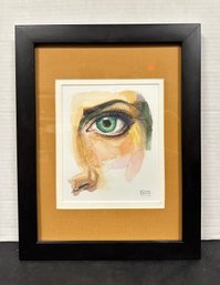 Beautiful Half Face Painting Multicolor Signed By The Artist Kelsey Merkle 2012 Wooden Frame. SAK/WA-B