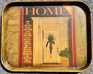 Vintage Decoupage Tin Serving Tray 'The American Home'