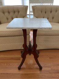 Antique Victorian Marble Top Side Table.