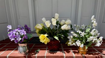 Collection Of Three Artificial Flower Arrangements