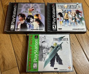 Complete In Box Playstation 1 FINAL FANTASY VII, VIII And IX- Iconic Original Playstation Titles