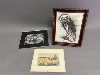 Lot Of 3 Pieces Of Art, Some Signed