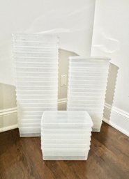 Set Of 45 - Clear Container Store Shoe Boxes