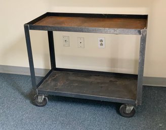 Industrial Steel Rolling Cart With Shelf