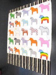 Ikea Artsy Dala Colorful Horses Shower Curtain