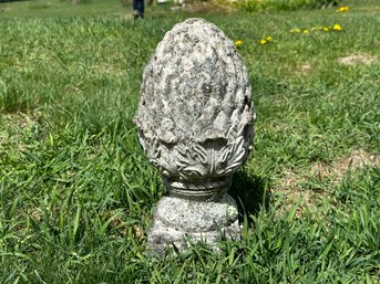 A Fantastic Weathered Finial In Cement-Look Cast Resin