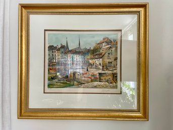 Pierre Eugene Cambier (french, 1914-2000) Honfleur, Pencil Signed & Numbered Custom Framed Lithograph