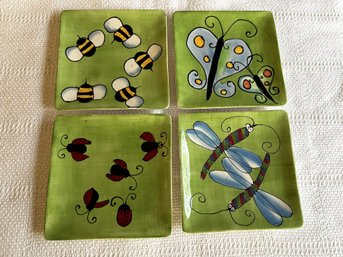 Set Of Four Jill Seale 'whimsy Collection' Dessert Plates For Boston Warehouse