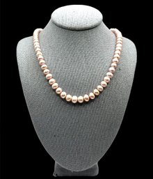Beautiful Light Pink Pearl Style Beaded Necklace