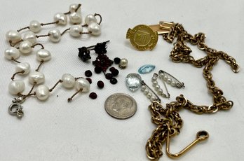 Treasure Hunters Jack Pot - Mixed Lot Garnets, Pearls & 10k Gold Filled Misc Pieces