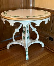 Hand Painted French Provincial Style Wooden Occasional Table - 32' Round