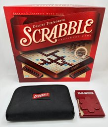 New In Box Deluxe Turntable Scrabble Set, Travel Scrabble & Vintage Wordz Game