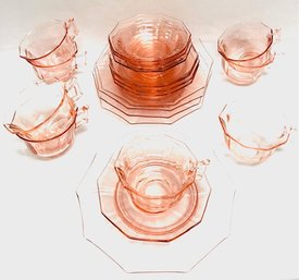 Octagonal Pink Depression Glass By Colony Glass