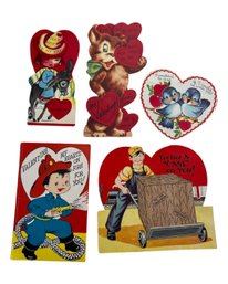 Lot Of Five 1950s Vintage Valentines