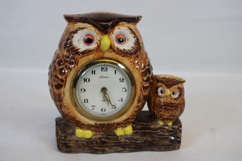 Vintage Tradition Owl Alarm Clock - Made In Japan