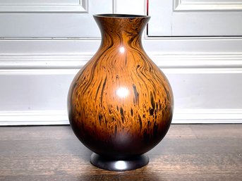 A Carved Mango Wood Vase