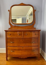 Antique Oak Dresser And Vanity