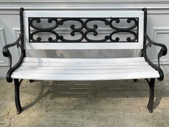 Vintage Cast Iron And Wood Garden Bench