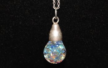 Stunning! Very Sparkly Pendant 925 Sterling Chain And Pendant