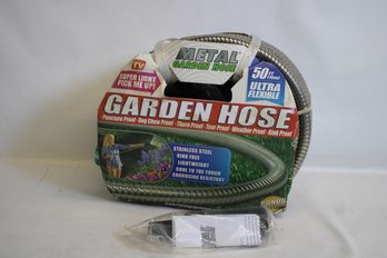 New 50' Ultra Flexible And Puncture Proof Metal Garden Hose