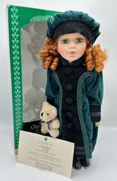 New In Box Charlotte Porcelain Doll With Dog & Certificate Of Authenticity, 2002 Limited Edition